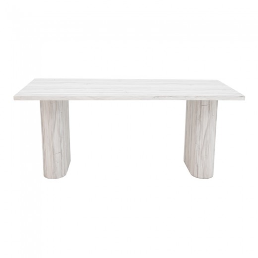 Τραπέζι Loozir pakoworld mdf σε απόχρωση λευκό μαρμάρου 180x90x75εκ