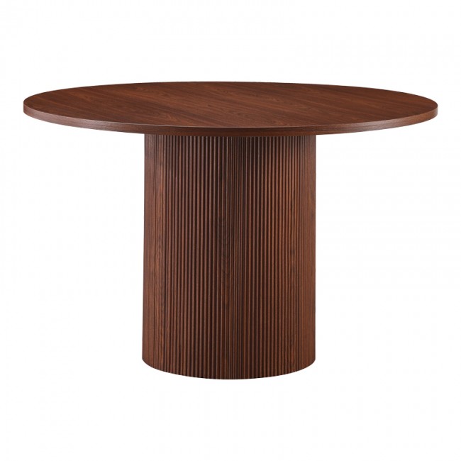 Τραπέζι Mesa pakoworld MDF σε καρυδί απόχρωση Φ120x75εκ