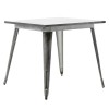 Τραπέζι μεταλλικό Utopia pakoworld χρώμα μαύρο ασημί 80x80x75,5 - 019-000054