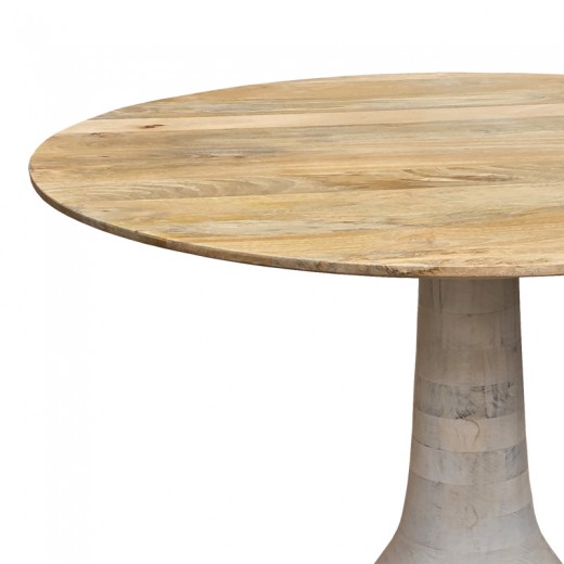 Τραπέζι Holy Inart mango ξύλο σε φυσικό χρώμα Φ97x80εκ