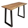 Τραπέζι μπαρ-κονσόλα Miles pakoworld μασίφ ξύλο 4εκ φυσικό-πόδι μαύρο 120x53x97εκ
