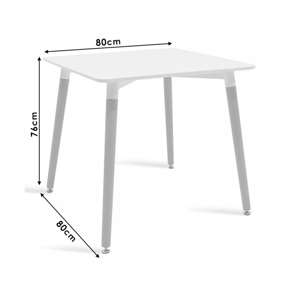 Τραπέζι Natali pakoworld επιφάνεια MDF λευκό 80x80x75εκ