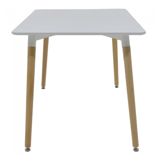 Τραπέζι Natali pakoworld MDF λευκό-πόδια φυσικό 120x80x76εκ