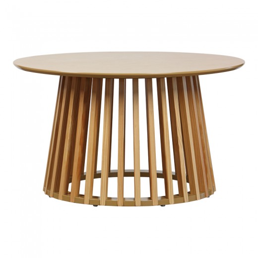 Τραπέζι σαλονιού Domonic pakoworld mdf/pw σε φυσική απόχρωση Φ80x45εκ