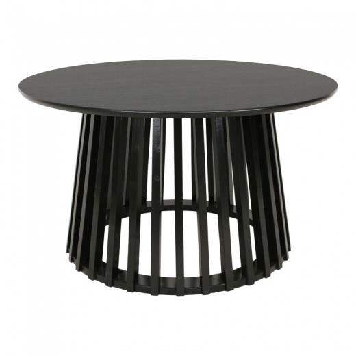 Τραπέζι σαλονιού Domonic pakoworld mdf σε μαύρη απόχρωση Φ80x45εκ