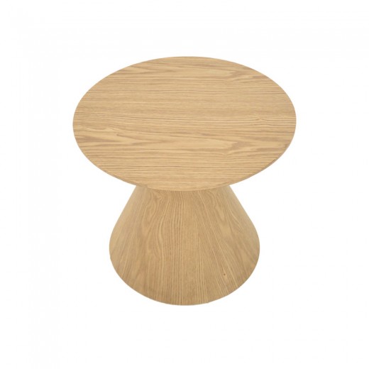 Τραπέζι σαλονιού Donda pakoworld mdf σε sonoma απόχρωση Φ80x45εκ