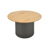 Τραπέζι σαλονιού Dovel pakoworld mdf σε sonoma-μαυρη απόχρωση Φ70x40εκ