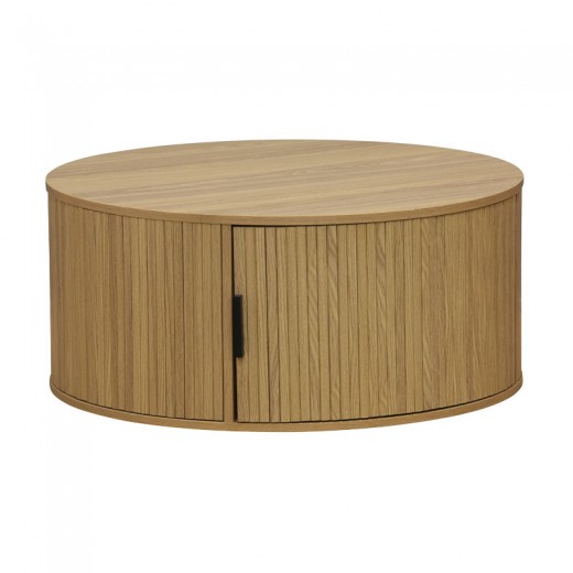 Τραπέζι σαλονιού Scandi pakoworld MDF σε φυσική απόχρωση Φ80x35.5εκ