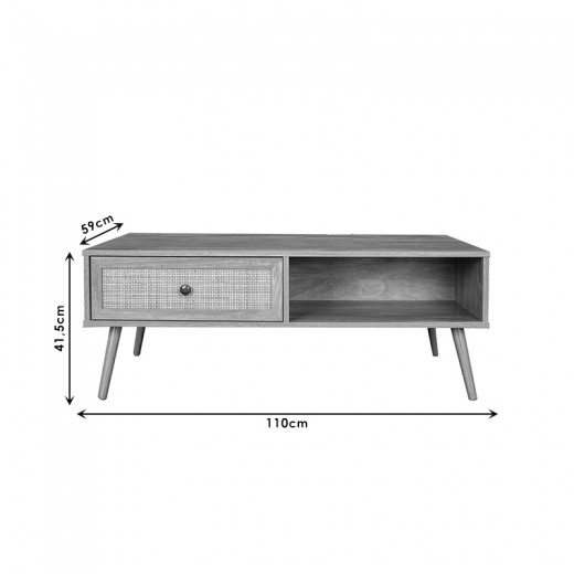 Τραπέζι σαλονιού Oslo pakoworld sonoma 110x59x41,5εκ