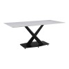 Τραπέζι Tafel pakoworld Sintered stone λευκό με μεταλλικά πόδια σε μαύρη απόχρωση 180x90x76εκ