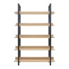 Βιβλιοθήκη Almond pakoworld σε oak-μαύρη απόχρωση 120x29x185εκ