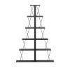 Βιβλιοθήκη mini Tars pakoworld ανθρακί-μαύρο 130x22x146εκ