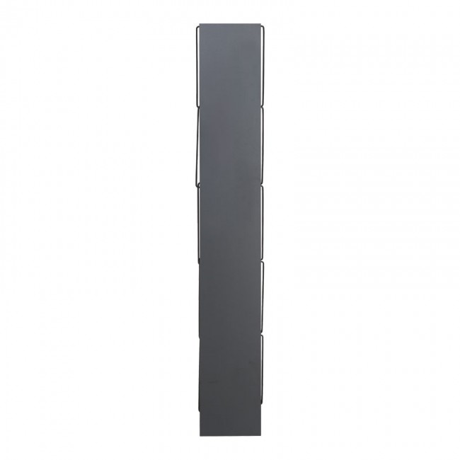 Βιβλιοθήκη mini Tars pakoworld  ανθρακί-μαύρο 50x22x150εκ