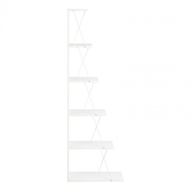 Βιβλιοθήκη mini Tars pakoworld λευκό 50x22x150εκ