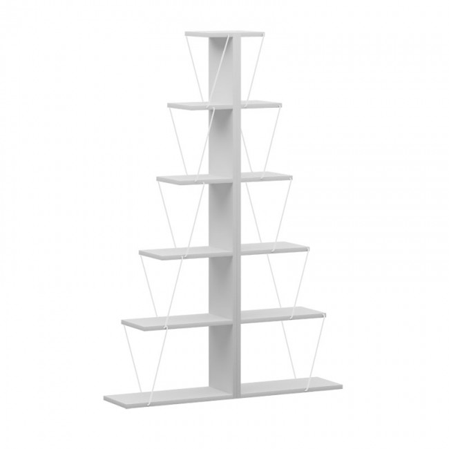 Βιβλιοθήκη mini Tars pakoworld λευκό 130x22x146εκ
