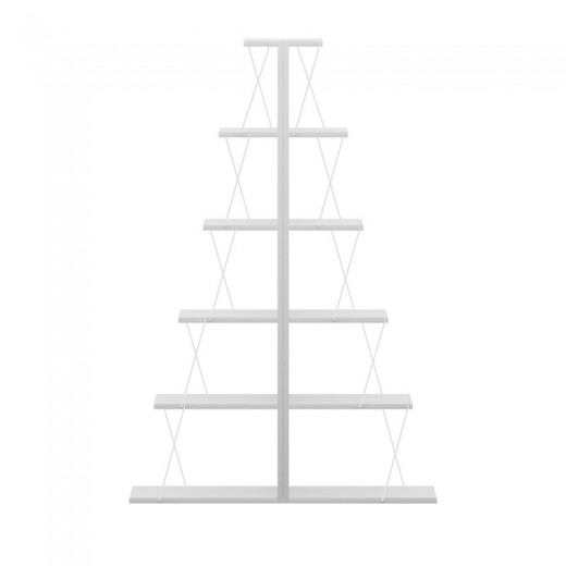 Βιβλιοθήκη mini Tars pakoworld λευκό 130x22x146εκ