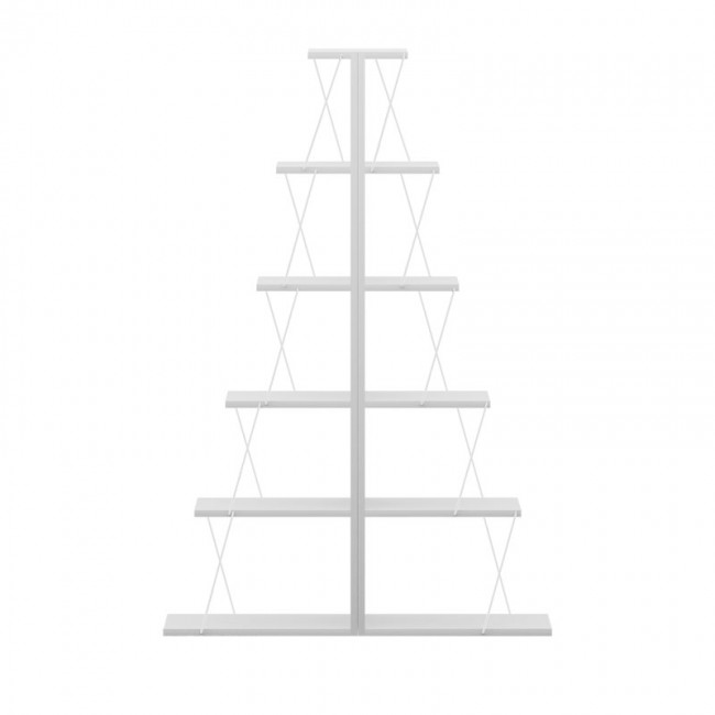 Βιβλιοθήκη mini Tars pakoworld λευκό 130x22x146εκ