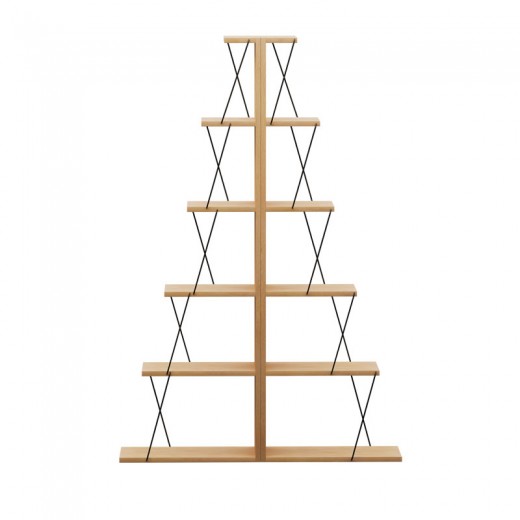 Βιβλιοθήκη mini Tars pakoworld sonoma-μαύρο 130x22x146εκ