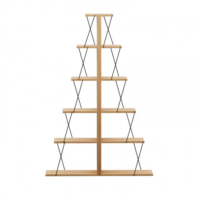 Βιβλιοθήκη mini Tars pakoworld sonoma-μαύρο 130x22x146εκ