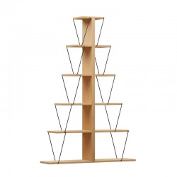 Βιβλιοθήκη mini Tars pakoworld sonoma-μαύρο 130x22x146εκ