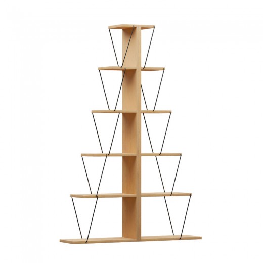 Βιβλιοθήκη mini Tars pakoworld sonoma-μαύρο 130x22x146εκ