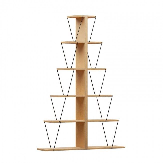 Βιβλιοθήκη mini Tars pakoworld sonoma-μαύρο 130x22x146εκ