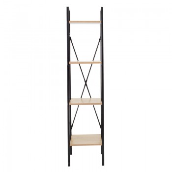 Βιβλιοθήκη Ramon pakoworld φυσικό-μαύρο 34x32,5x148εκ