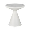 Βοηθητικά τραπέζια Coozlin Inart sintered stone σε απόχρωση λευκό μαρμάρου με λευκό μέταλλο