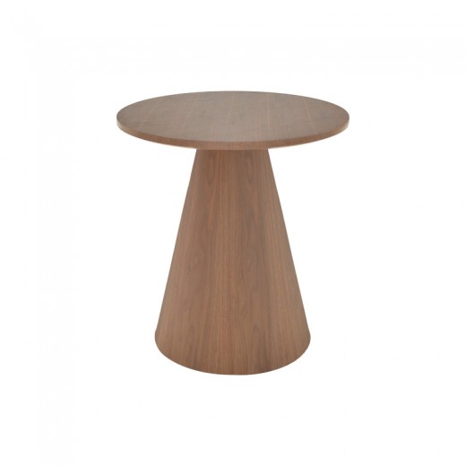 Βοηθητικό τραπέζι Donda pakoworld mdf καρυδί Φ45x50εκ