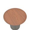 Βοηθητικό τραπέζι Dovel pakoworld mdf σε καρυδί-μαύρη απόχρωση Φ50x45εκ