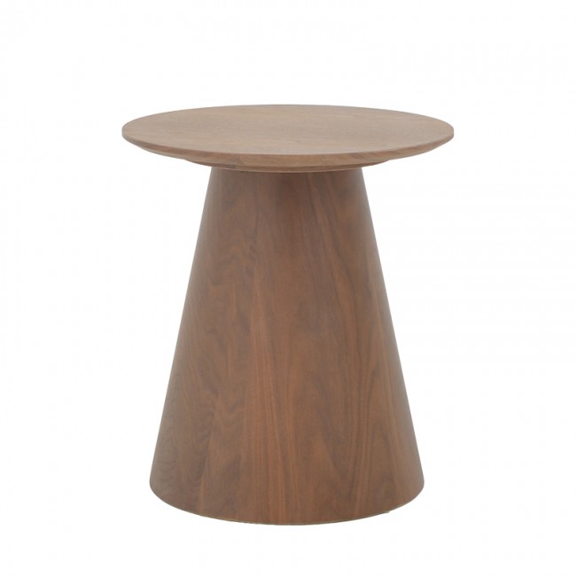 Βοηθητικό τραπέζι Kayano pakoworld καρυδί mdf Φ45x50εκ