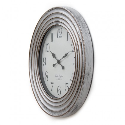 Ρολόι τοίχου στρογγυλό πλαστικό χρώμα antique silver/gold 57x5x57εκ.