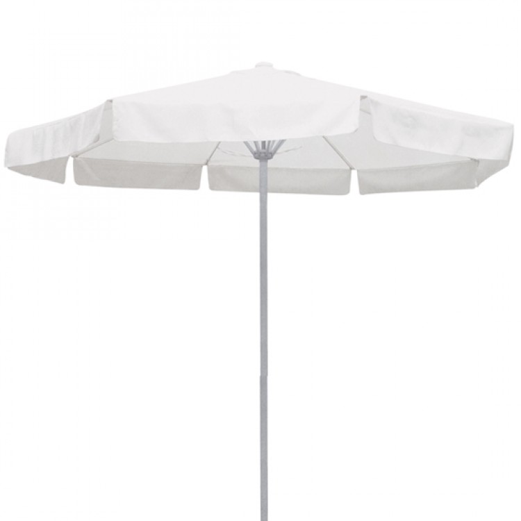 Ομπρέλα από σκελετό αλουμινίου και πολυεστερικό ύφασμα σε χρώμα λευκό Φ. 2.3 εκ