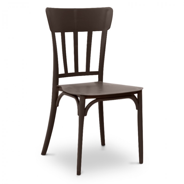Καρέκλα Mina πλαστική χρώμα σκούρο καφέ ματ 45x43x87εκ.
