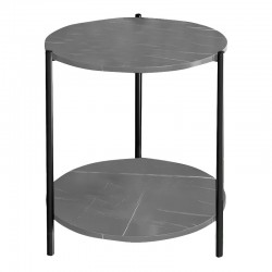 Βοηθητικό τραπέζι Rhythm MDF γκρι μαρμάρου-μαύρο Φ48x60cm