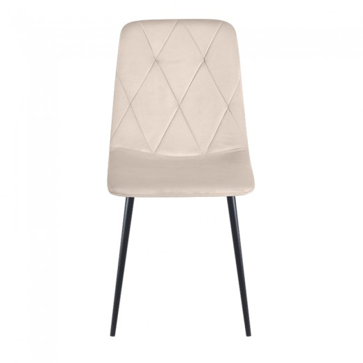 EVA BEIGE VELVET ΥΦΑΣΜΑ ΚΑΡΕΚΛΑ ΜΕΤΑΛΛΙΚΗ