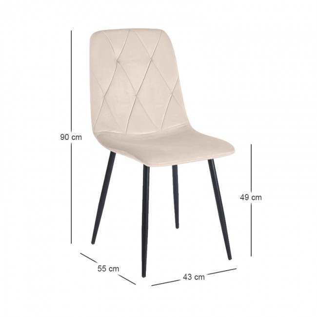 EVA BEIGE VELVET ΥΦΑΣΜΑ ΚΑΡΕΚΛΑ ΜΕΤΑΛΛΙΚΗ