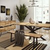 Μπουφές Imena pakoworld μασίφ ξύλο 4εκ φυσικό-μαύρο 148x43.5x86εκ
