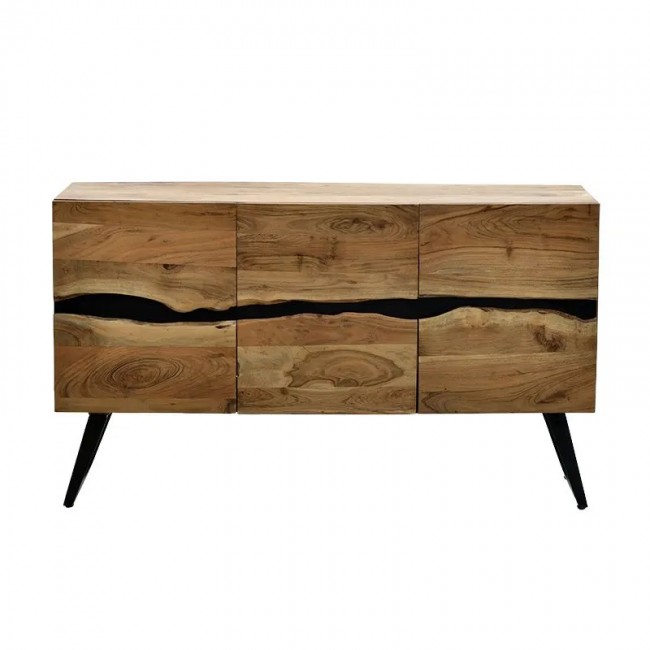 Μπουφές Imena pakoworld μασίφ ξύλο 4εκ φυσικό-μαύρο 148x43.5x86εκ