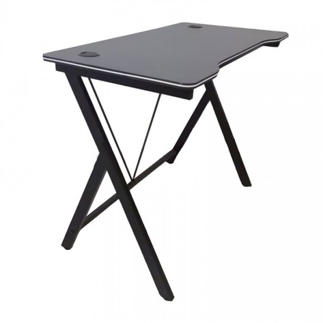 ΓΡΑΦΕΙΟ 100X50X75εκ.ΜΑΥΡΟ MDF/ΜΑΥΡΟ ΜΕΤΑΛΛΙΚΟ