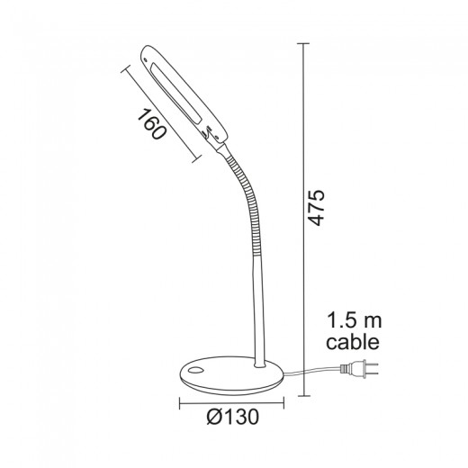 Φωτιστικό γραφείου LED 5W χρώμα λευκό 16x13x47,5εκ.