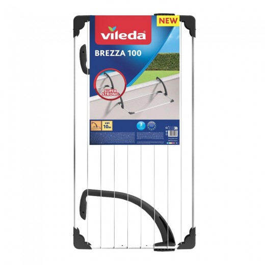 Απλώστρα ρούχων μπαλκονιού Vileda Brezza 100 πτυσσόμενη μήκος απλώματος 10m.