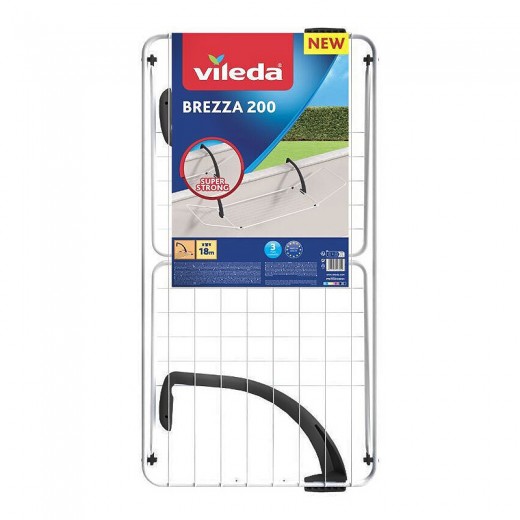 Απλώστρα ρούχων μπαλκονιού Vileda Brezza 200 πτυσσόμενη μήκος απλώματος 18m.