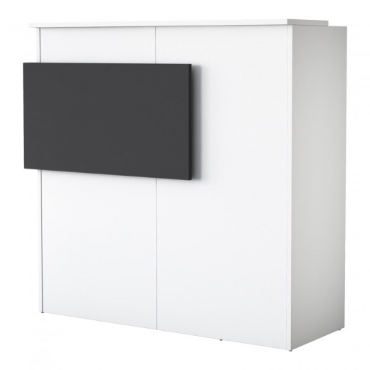 Γραφείο reception Triana pakoworld μελαμίνης λευκό-ανθρακί 110x40x110εκ