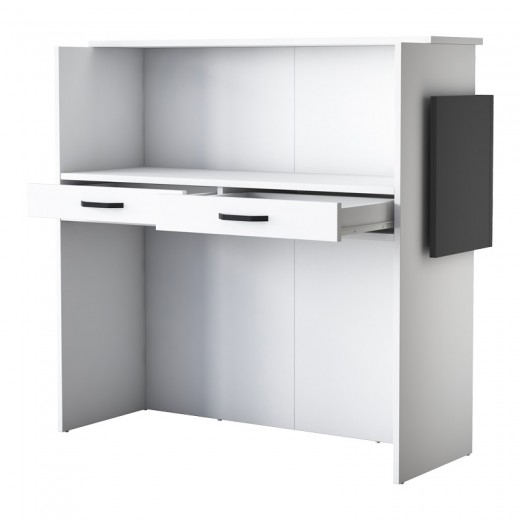 Γραφείο reception Triana pakoworld μελαμίνης λευκό-ανθρακί 110x40x110εκ