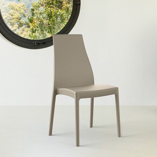 Καρέκλα πολυπροπυλενίου σε dove grey χρώμα 45x56x94 εκ. MIRANDA SIESTA