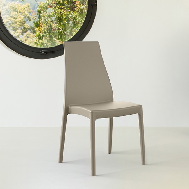 Καρέκλα πολυπροπυλενίου σε dove grey χρώμα 45x56x94 εκ. MIRANDA SIESTA