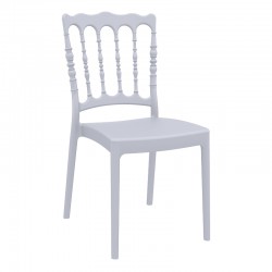 Καρέκλα πολυπροπυλενίου σε silver γκρι χρώμα 45x55x92 εκ. NAPOLEON SIESTA