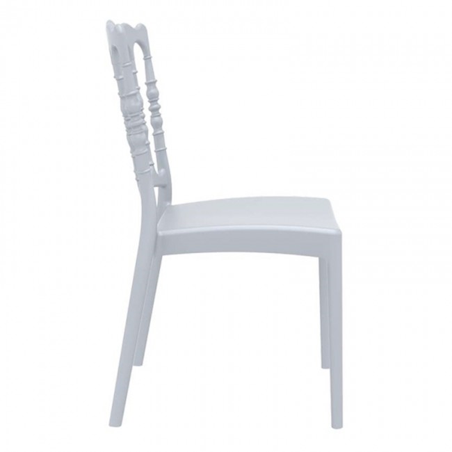 Καρέκλα πολυπροπυλενίου σε silver γκρι χρώμα 45x55x92 εκ. NAPOLEON SIESTA