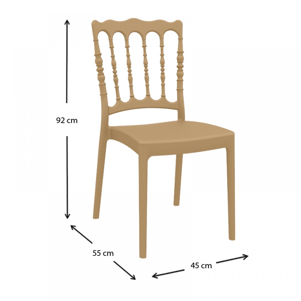Καρέκλα πολυπροπυλενίου σε χρυσό χρώμα 45x55x92 εκ. NAPOLEON SIESTA